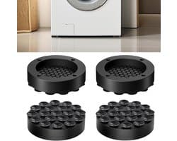 Anti Trillingsmat Wasmachine - en Wasdroger - Geluidsdempende Antislip Mat - Rubber Mat Trillingsdempers - Trillingsdempers wasmachine – Extra dik - Voetjes wasmachine & droger - Wasmachine demper – Anti trillings - vibratie - dempers pads – Antislip — afbeelding 1