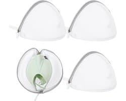 Set van 4 Wasnetten voor Bh's - Polyester Waszakken met Rits voor Bescherming van Gevoelige Kledingstukken