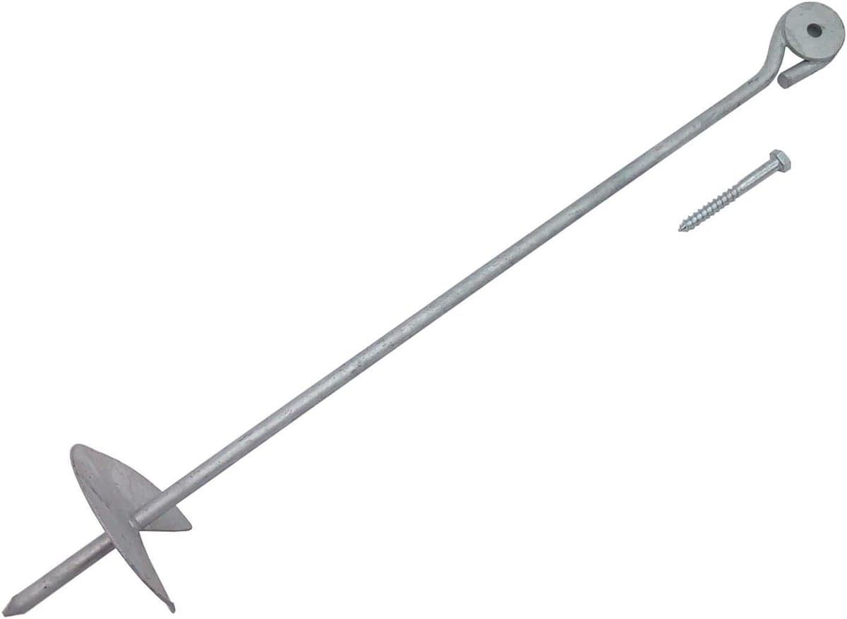Grondanker met schroef - Grondharing Grondpen - Tent Stabiliseren - Stabiele Schroefconstructie - 60 cm - Metallic — afbeelding 1