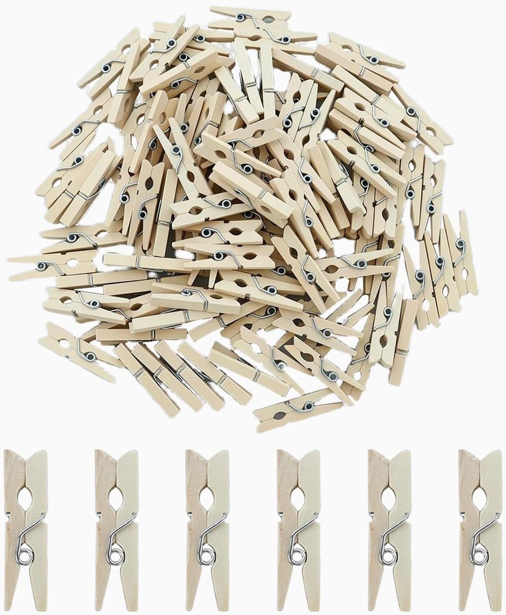 Houten wasknijpers 2,5 cm - Mini wasknijpers 110 stuks — afbeelding 1