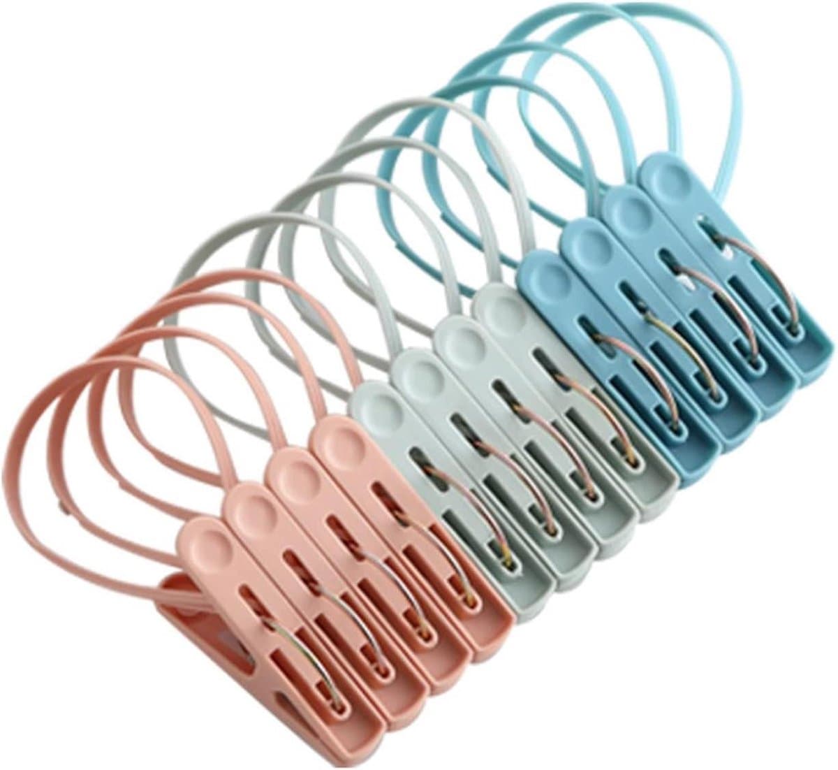 Kleding Pins - Wasknijpers Touw - Kleding Drogen - Ultra Sterke Klemkracht - 12 Stuks - Meerkleurig — afbeelding 1