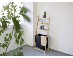 Bamboe badkamerrek met wasmand - Eco-design