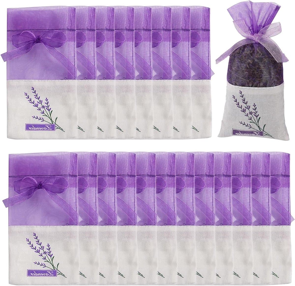 Lavendelzakken voor Kasten - 20 Stuks Geurzakjes voor Lades, Potpourri en Aromatherapie, Frisse Geur en Insectenwerend voor Kleding en Schoenen — afbeelding 1