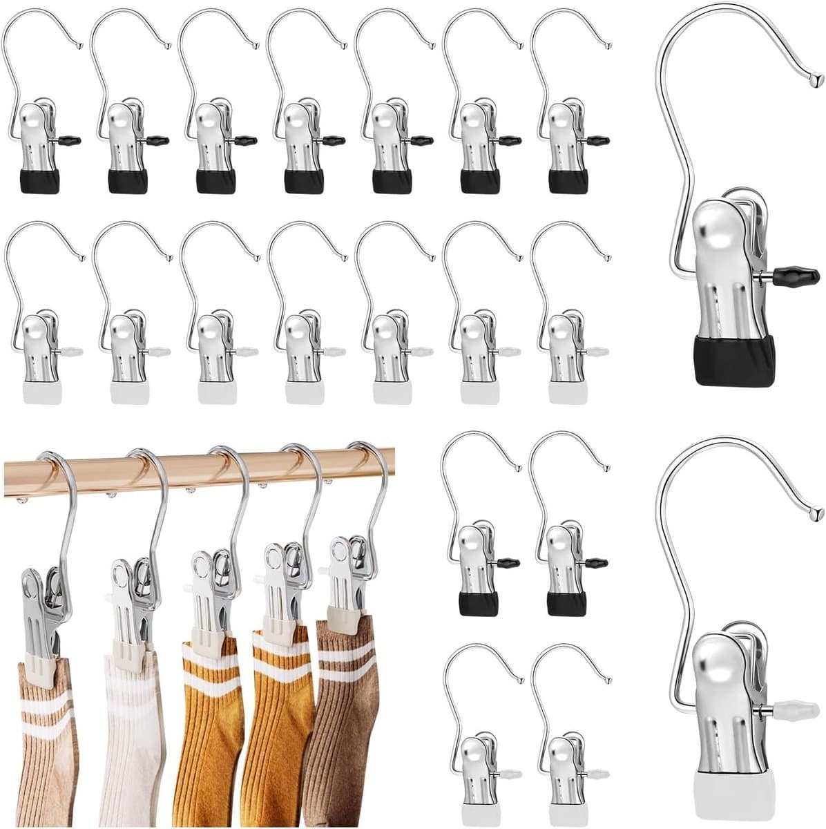 Set van 20 Sterke RVS Wasknijpers voor Kleding, Handdoeken, Broeken en Sokken - Duurzaam en Weerbestendig — afbeelding 1