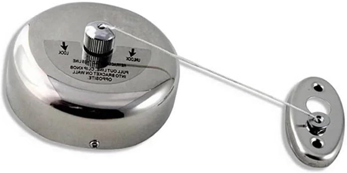 Intrekbare Waslijn - Wasrek Touw - Kleding Drogen - Roestvrij Staal - 2.8 Meter - Zilver — afbeelding 1