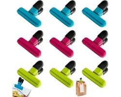 Voedselclips voor keuken - 9 stuks - verschillende kleuren - kunststof