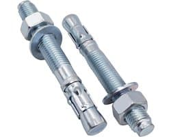 Wigankers - Metalen pluggen - Beton bevestigen - Verzinkt staal - M20 x 160 mm - Zilverkleurig
