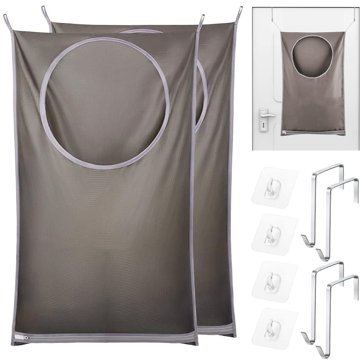 Allecto - Opknoping Wasserij Bag - Opvouwbare waszak - Ruimtebesparend - 2 stuks - Geschikt voor vuile was - 50 liter — afbeelding 1