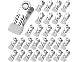 30 roestvrijstalen wasknijpers, roestvrij, antislip, multifunctioneel. Deze metalen wasknijpers kunnen gebruikt worden om kleding, dekens, sokken, foto's, papier, voedselverpakkingen, enz. vast te klemmen.