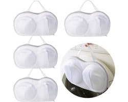 Consumerce® 4 Stuks BH Waszakken – Wit – Waszak – Wasgoed – Met Rits – Lingerie – Laundry Bag – Waszakje – Wasnet – Wasnetten – Wasnetje – Wassorteerder – Wasmachine - Waszakjes — afbeelding 1