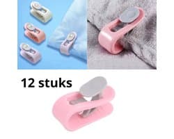 Dekbedclips - Dekbed Klemmen - Dekbed Clips - 12 STUKS - Knijpers - Laken - Deken - Roze — afbeelding 1
