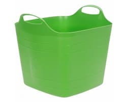 Excellent houseware flexibele kuip / emmer - groen - 25 l - kunststof - 40 x 35 cm - met handvatten