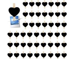 50 Houten Mini Knijpers in Hartvorm voor Foto's en Decoratie — afbeelding 1