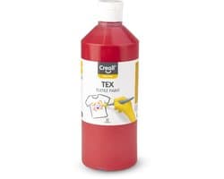 Creall Tex - Textiel- & Stoffenverf - Rood - 500ml - Machine wasbaar na fixatie - Voor T-shirts, jeans, schoenen, stoffen tassen, meubels en auto-interieurs/hemelbekleding - Gemaakt in NL - Glutenvrij