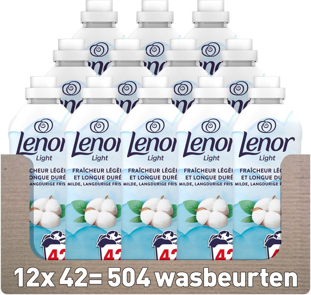 Lenor Light Katoen Wasverzachter - 12 x 42 Wasbeurten — afbeelding 1