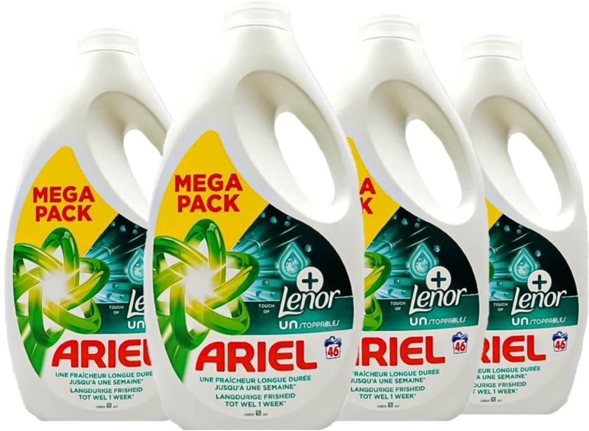 Ariel Vloeibaar Wasmiddel - Touch of Lenor Unstoppables - 4 x 46 Scoop Voordeelverpakking — afbeelding 1