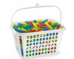 Plasticforte Knijpermandje - wit - 20 x 25 cm - kunststof - wasknijpertasje/knijperzak — afbeelding 1
