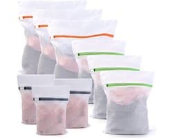 Ultiluxe® Waszakken - 9 Stuks - Voor de wasmachine - 3 verschillende maten - 20 x 30 / 30 x 40 / 40 x 50 cm - Met Rits - Grijs