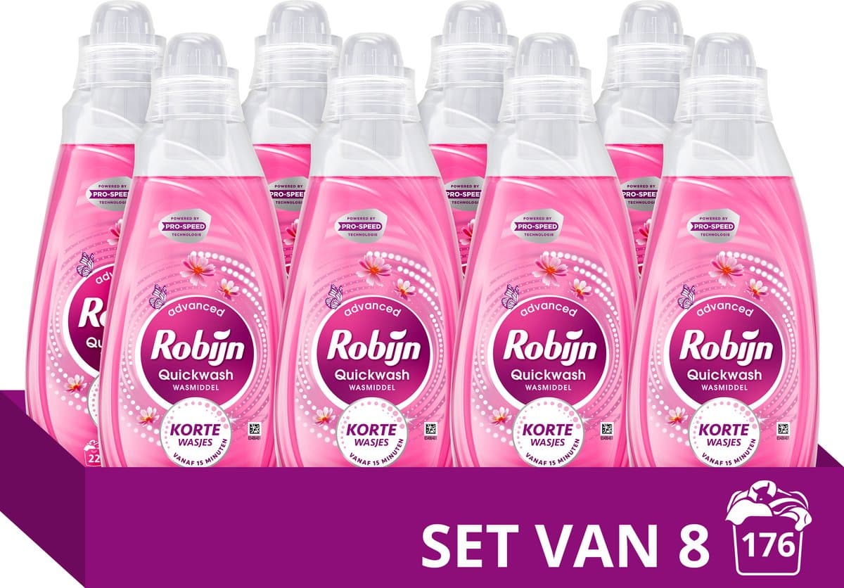Robijn Quickwash - Vloeibaar Wasmiddel - Sunset Bloom - 8 flessen - 176 Wasbeurten - Voordeelverpakking — afbeelding 1