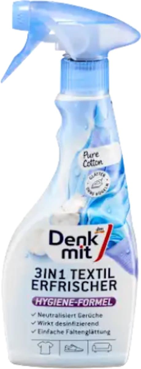 Denkmit Textielverfrisser Spray - Rimpelvrij 3in1 - Pure Cotton | 1x 500ml | Verwijdert nare geuren — afbeelding 1