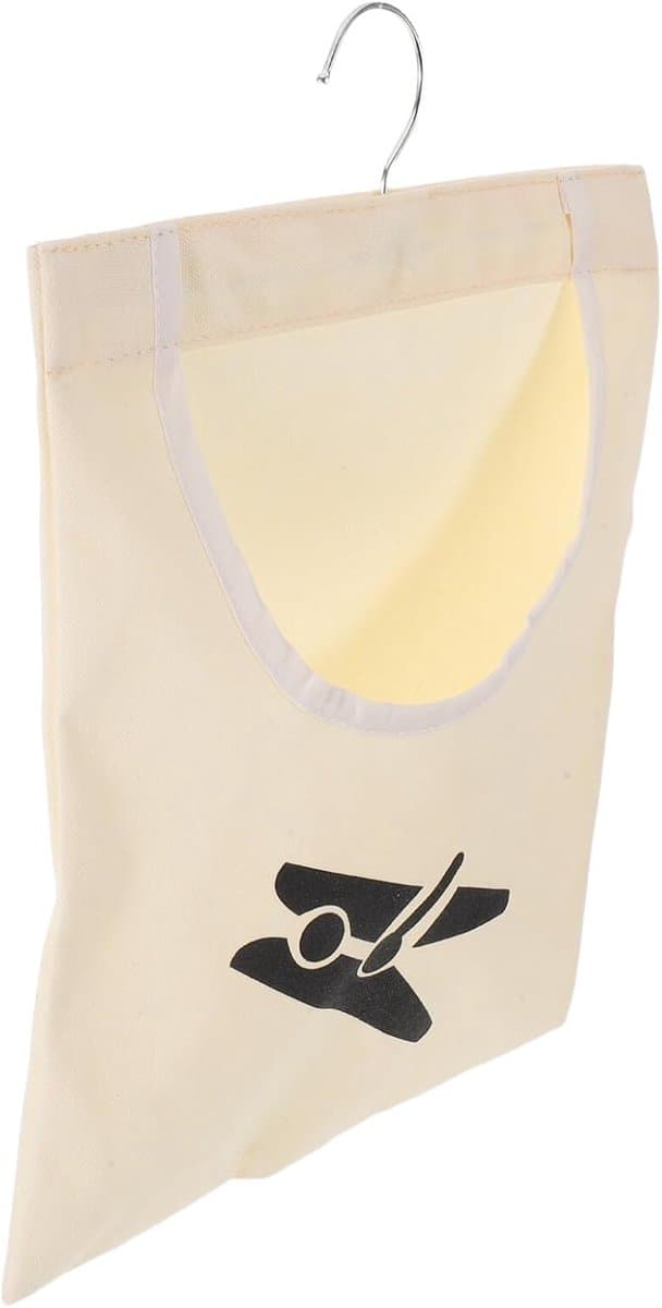 Wasknijper Opbergtas - Klemmen Organizer - Wassen Ophangen - Met Ophanghaak - 35x26cm - Beige — afbeelding 1