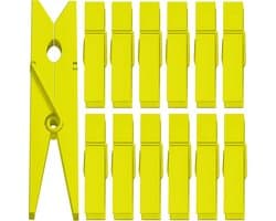 50 stuks kleurrijke houten wasknijpers 2,75 inch – Geel – Multifunctionele clips voor decoratie, foto’s en knutselen
