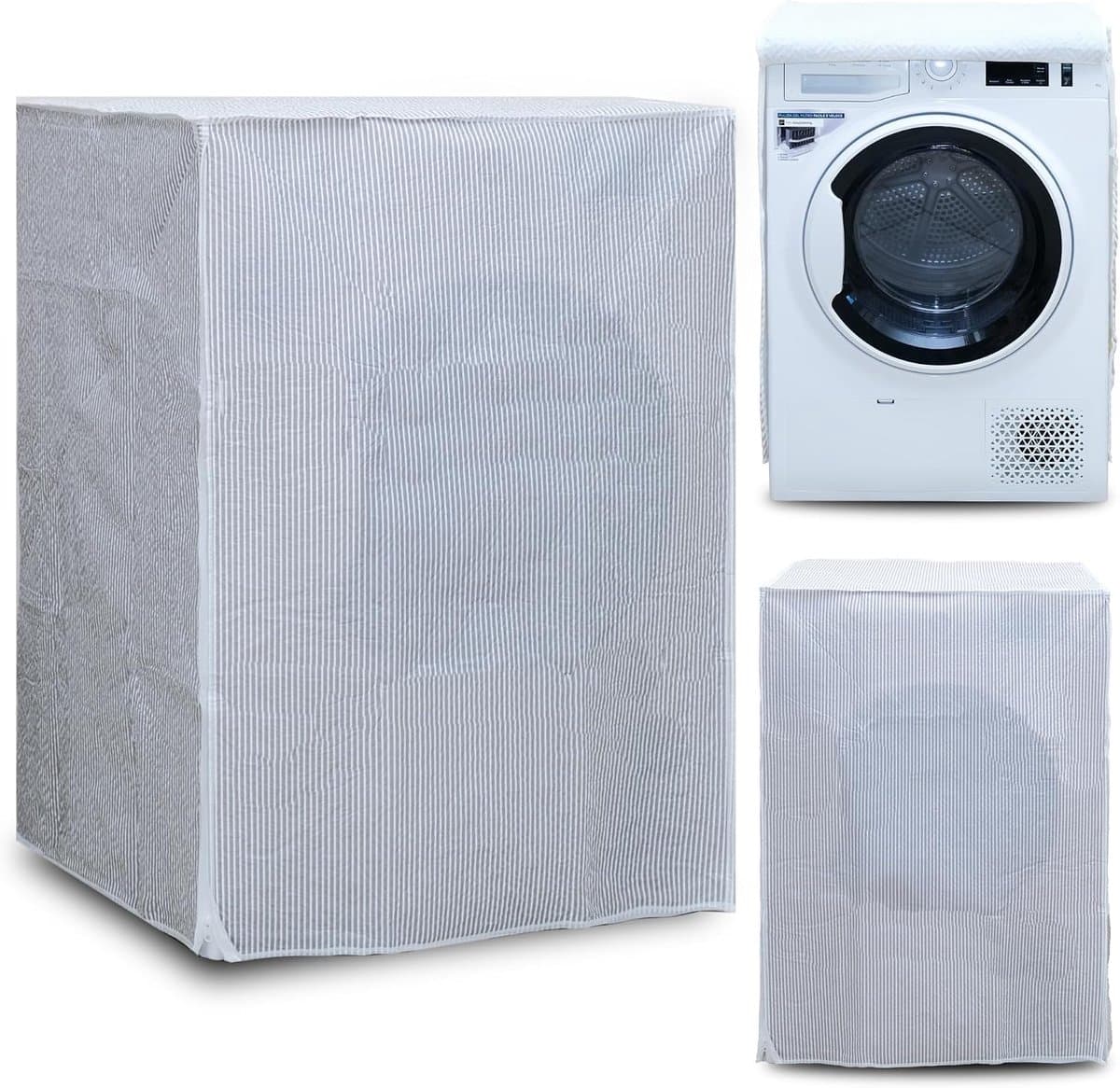 Afdekking voor wasmachine en wasdroger voor binnen, waterdichte afdekking met ritssluiting, stofbescherming, voor gebruik binnenshuis, 65 x 55 x 85 cm — afbeelding 1