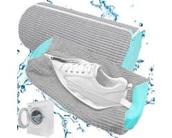 2 stuks schoenen waszak, sneakers, schoenen voor wasmachine, 39 x 19 cm, schoenwaszak, herbruikbare waszak, met ritssluiting, schoenen waszak, netschoenen waszak voor sneakers (grijs)