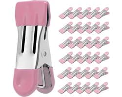 Kledingspelden Heavy Duty - Metalen Clips Wasknijpers - Was Drogen - Rubberen Coating - 30 Stuks 55 cm - Roze