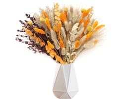 105 stuks herfstdecoratie herfstdecoraties - pluizige gedroogde bloem boeket tafel boho natuurlijke bloemen gedroogde konijnenstaarten voor Thanksgiving & bruiloft arrangement