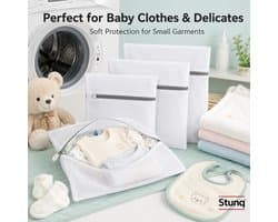 Stunq® Witte Waszakjes Set van 3 – Fijnmazig Mesh voor Delicate Was en Lingerie
