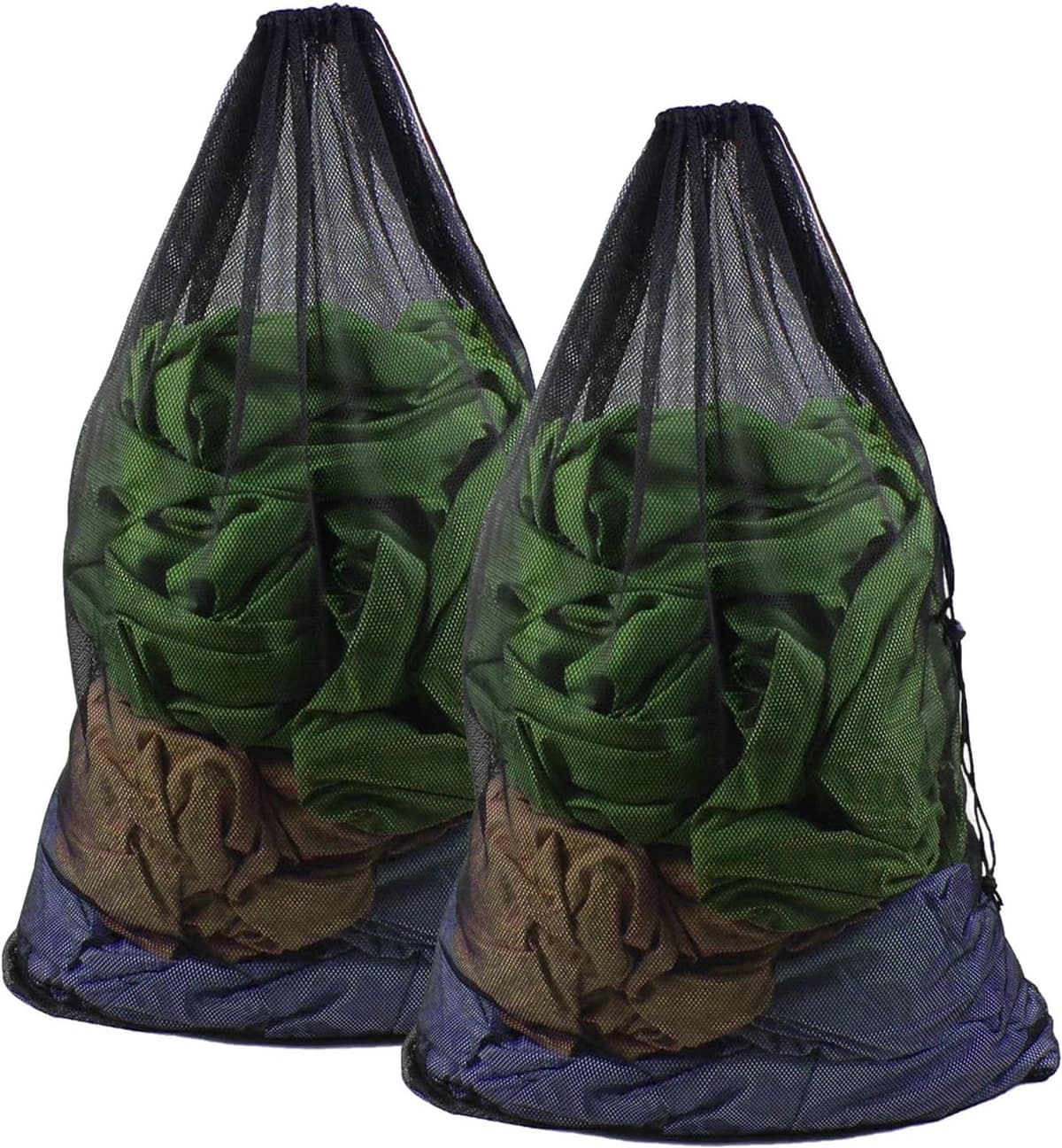SnelShoppen - 2 Stuks Wasnet voor Wasmachine 60 x 90 cm Grote Waszak Met Koordstopper Herbruikbare Waszak Voor Kleding Dekbedovertrekken (Zwart) — afbeelding 1