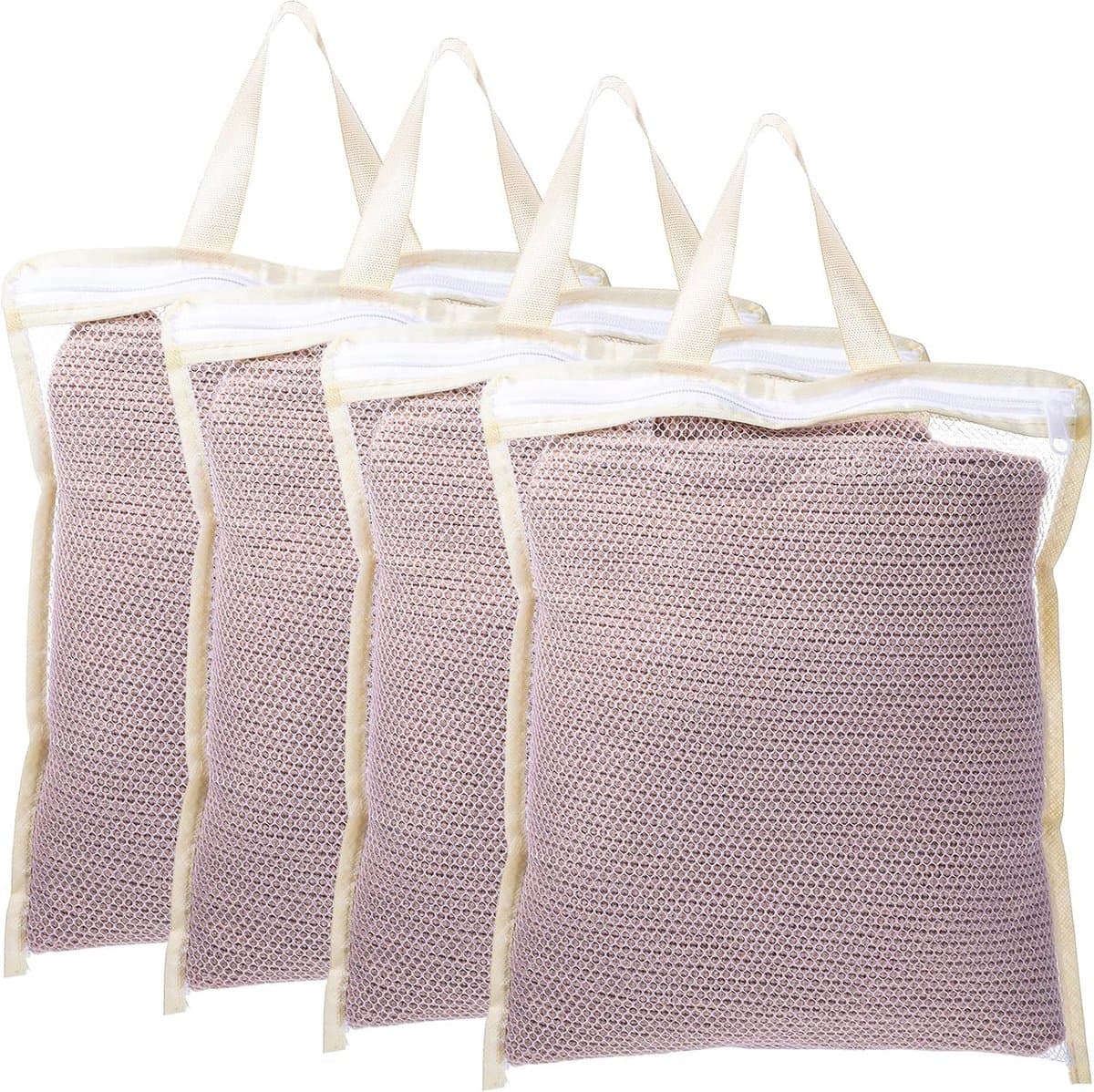 Set van 4 kleine wasnetten voor delicate was, ideaal voor lingerie, sokken en babykleding - duurzaam en handig voor in de wasmachine, 30x25 cm — afbeelding 1