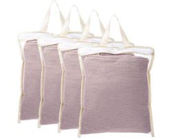 Set van 4 kleine wasnetten voor delicate was, ideaal voor lingerie, sokken en babykleding - duurzaam en handig voor in de wasmachine, 30x25 cm