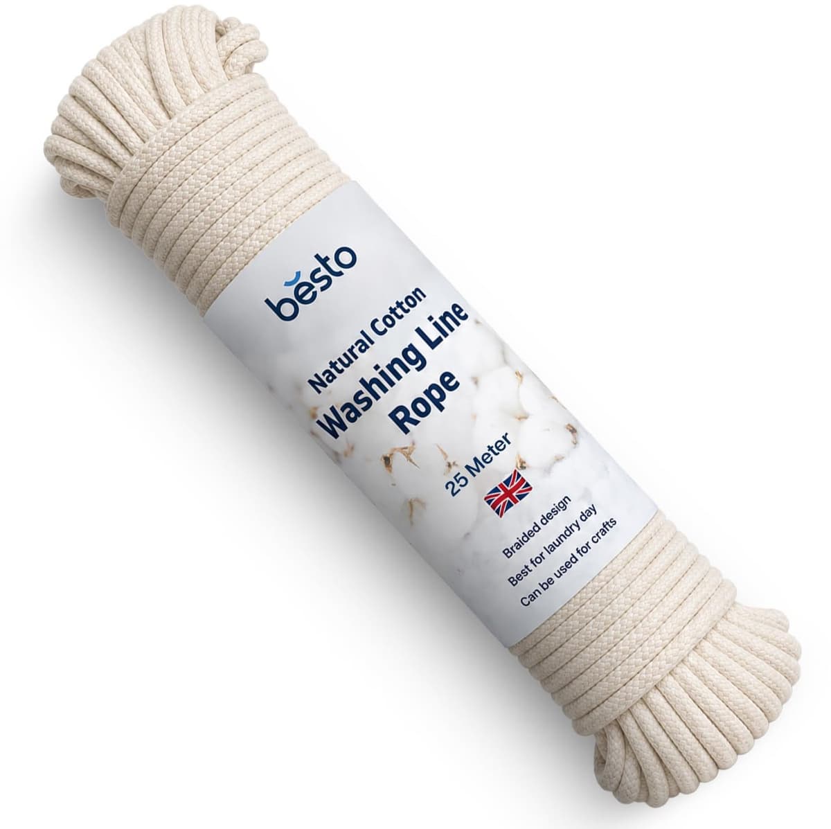 Multifunctionele Katoenen Waslijn, 25 Meter — afbeelding 1