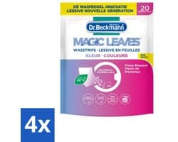 4 x Dr. Beckmann - Magic Leaves - Wasstrips - Gekleurde Was - Frisse Bloesem - 20 Wasbeurten - Wasstrips - Wasmiddel - Gekleurde Was - Frisse Geur - Milieuvriendelijk