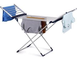 Elektrisch Wasrek - Verwarmd Droogrek - Kleding Drogen - Instelbare Temperatuur - 12 Meter Droogruimte - Grijs