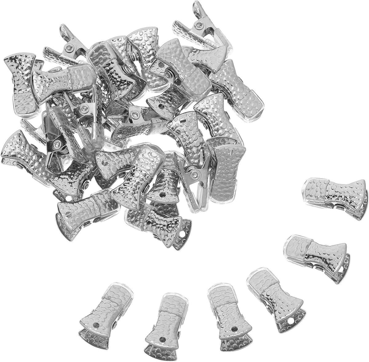 Metalen Wasknijpers - Kledingklemmen Clips - Wasgoed Ophangen - Met Anti-slip Hoezen - 35 Stuks - Zilver — afbeelding 1
