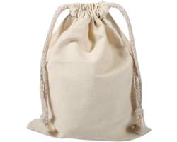 SnelShoppen - Waszak Beige - Grote Capaciteit Natuurlijke Katoen Koord Opbergzak - Vuil Waszak met Koordsluiting voor Thuisgebruik (15 * 20cm)
