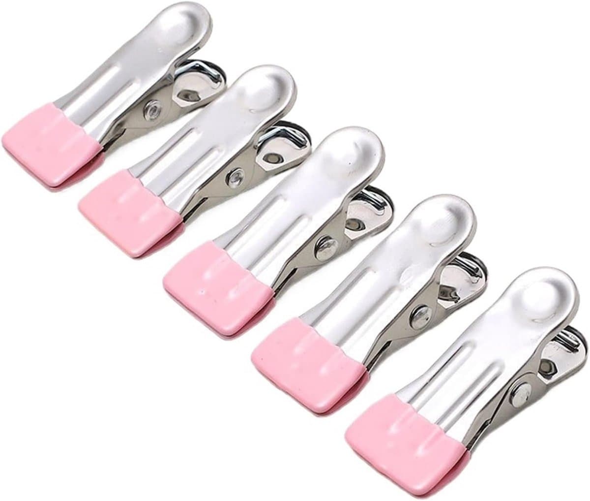 Roestvrijstalen Knijpers - Wasknijpers - Kleding Ophangen - Stevige Grip - 50 Stuks - Roze — afbeelding 1