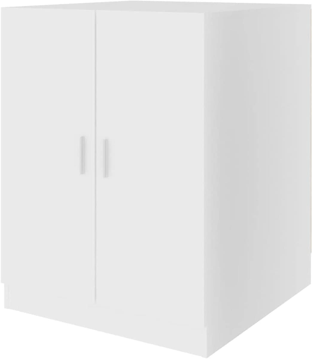 Wasmachinekast - Badkamerkast - Opbergruimte creëren - Met deuren - 71x715x915 cm - Wit — afbeelding 1