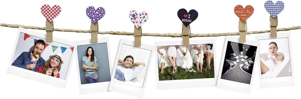 Houten Wasknijpers - Foto Clips - Foto's Ophangen - Met Magneet - Set van 10 - Kleurrijk — afbeelding 1
