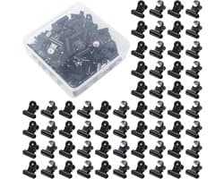 Punaises met clip - Prikspelden clips - Borden organiseren - Bevestigen zonder gaten - 60 stuks - Zwart