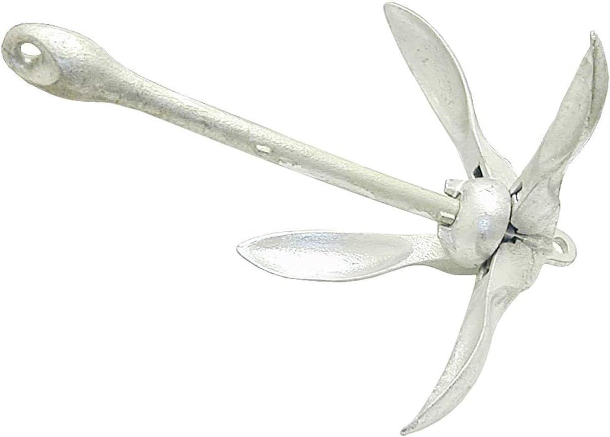 Klapanker Gegalvaniseerd - Vouwanker Gietijzer - Watersport Stabiliteit - Ruimtebesparend Ontwerp - 6kg - Zilverkleurig — afbeelding 1