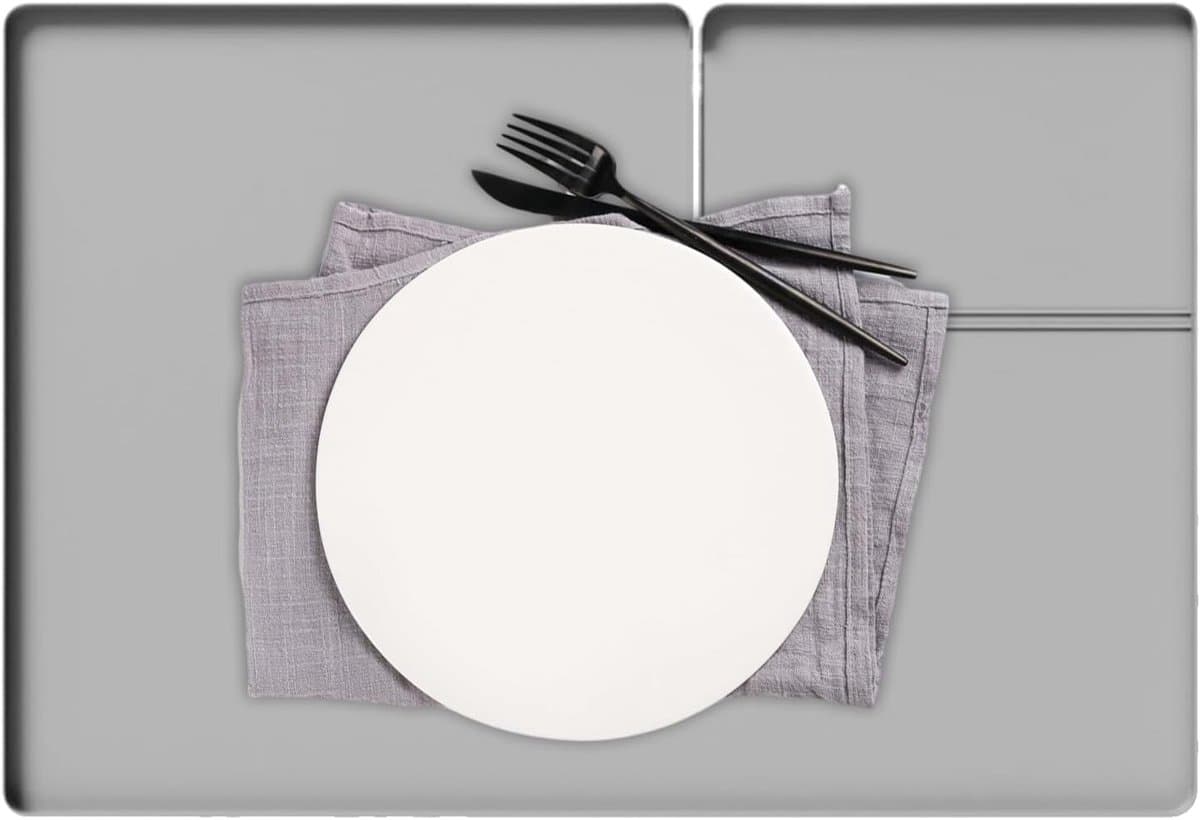 Droger Mat - Wasmachine Afdekplaat - Bescherming Keukenblad - Met Pluizenopvangopening - 66x46 cm - Grijs — afbeelding 1