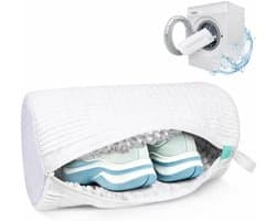 Wasnetjes met ritssluiting - Wit - 39 x 19 cm - Chenille Microvezel Schoenwaszak voor Wasmachine en Droger