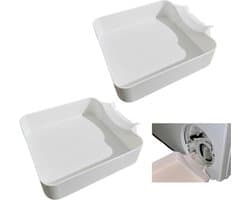 2-stuks Afvoerbak voor wasmachine - Wateropvangbak voor wasmachine - Afvoergoot voor wasmachine - Wateropvangbak voor wasmachine - 17,5*16,5*4,5 cm - Geschikt voor wasmachines, vaatwassers, campers, enz. - Wit