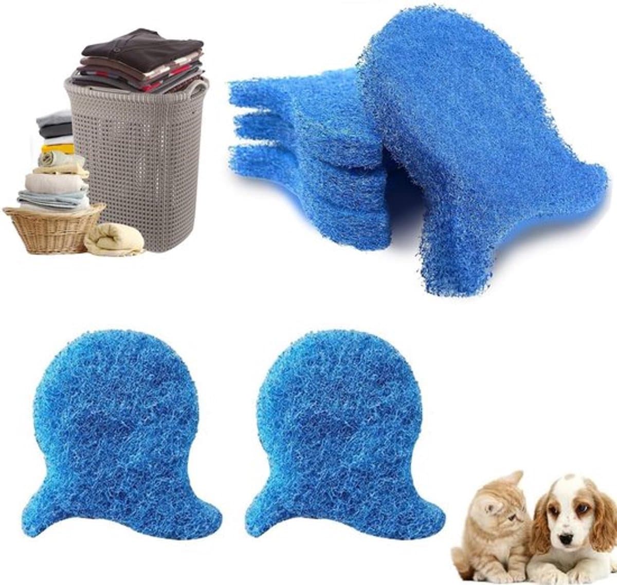 Dierenhaarverwijderaar 5 Stuks - Herbruikbaar - Pluisbal voor Wasmachine - Voor Hondenhaar/Kattenharen - Zachte Stof - Effectieve Verwijdering - Pluisballen — afbeelding 1