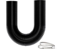 Afzuigslang Flexbuis - Ventilatiebuis Geluiddempend - Droger Ventilatie - 5-Laags Aluminium PVC - 3 Meter Lengte - Zwart