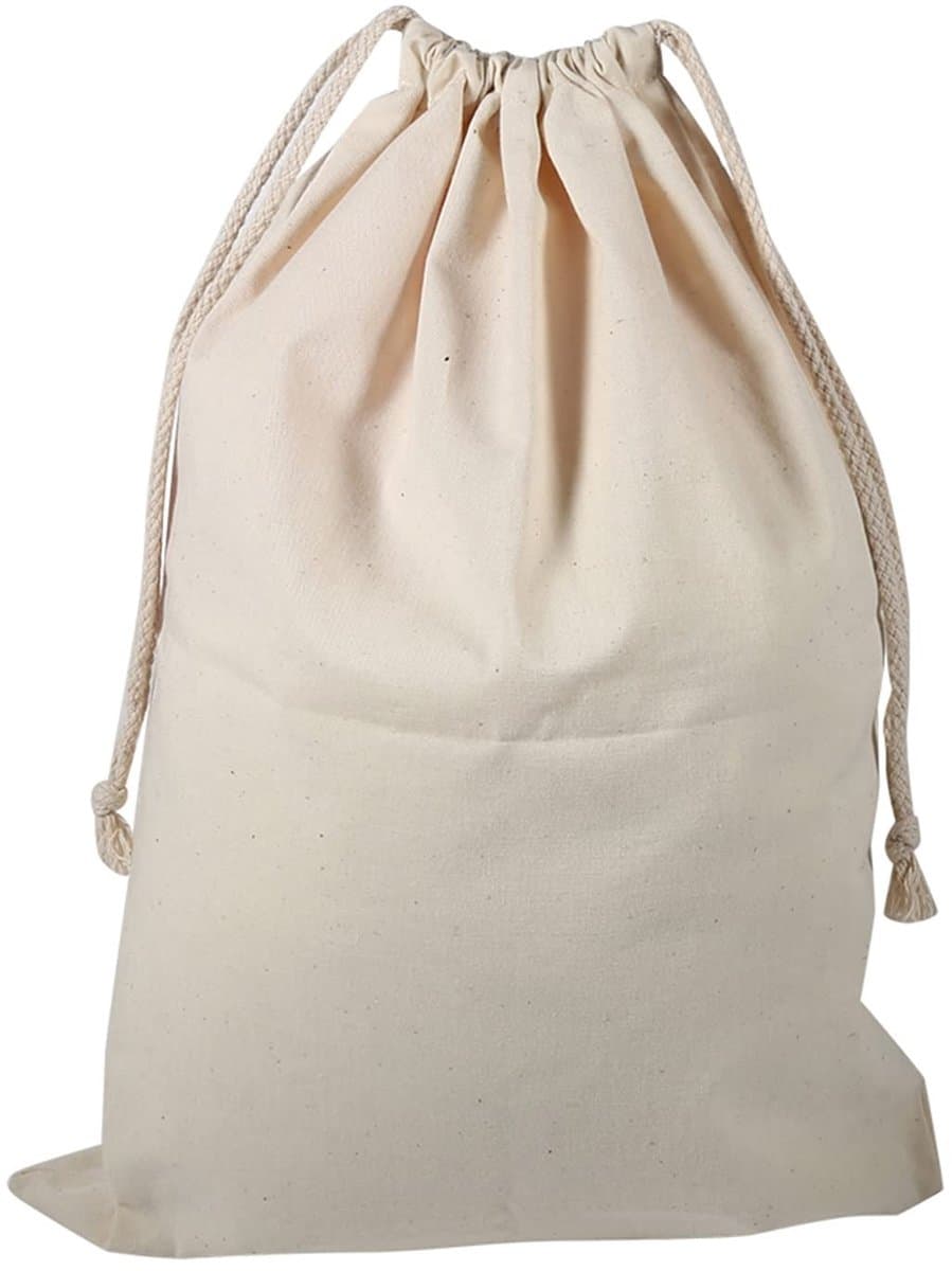 Dailygoods- Waszak Groot - Katoenen Opbergtas - Waszakken voor Wasgoed - Waszak met Koordsluiting - Waszak 30x40cm - Duurzaam en Machinewasbaar - Opbergzak — afbeelding 1
